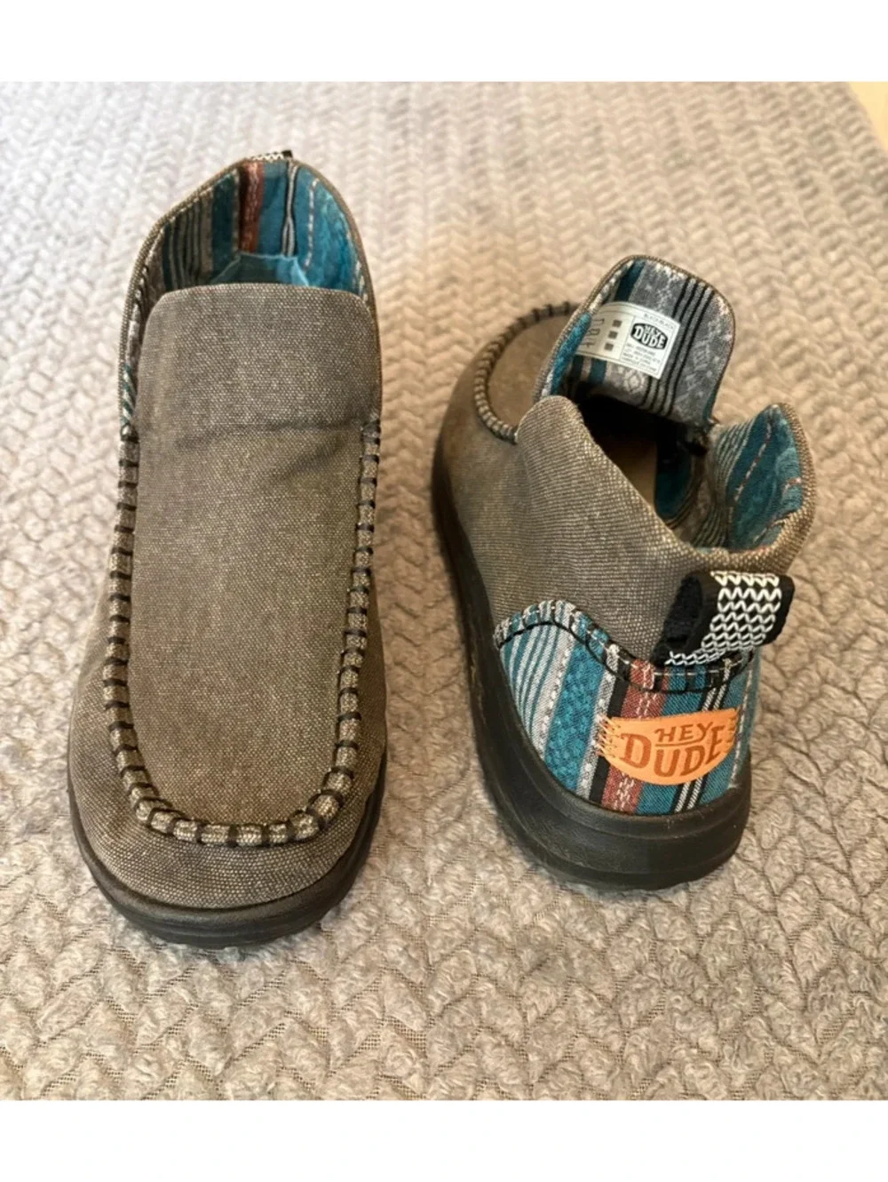 Hey Dude Women size 8 Denny Crafted Boot Shoe Aztec Black